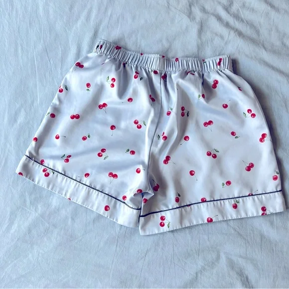 Uniqlo sister brand GU - lounge wear pajama set, light blue with cherries - Picture 6 of 7